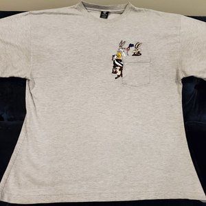 Warner Bros Looney Tunes Knit Pocket T shirt XL